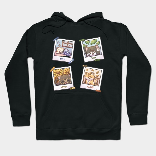 Cats and Polaroids Hoodie by AlexBrushes